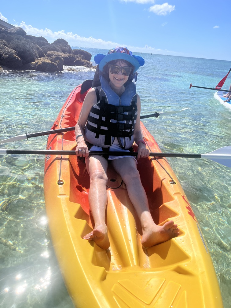 Marina in a kayak